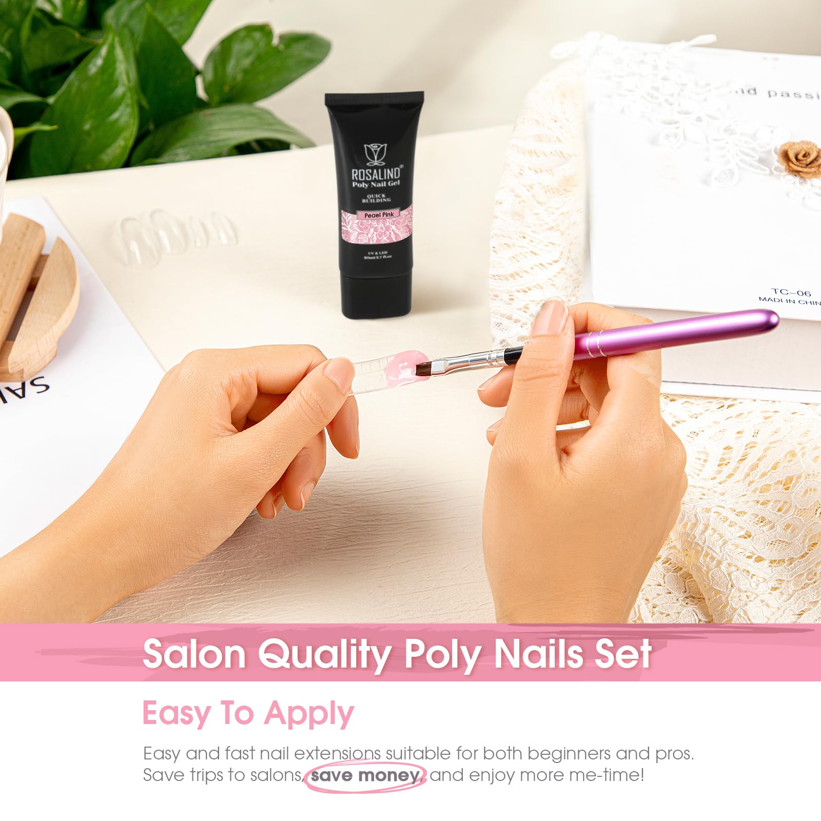Dual form application process for Rosalind poly gel