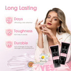 Rosalind Pearl Pink Poly Extension Gel finished glossy pink nail extensions
