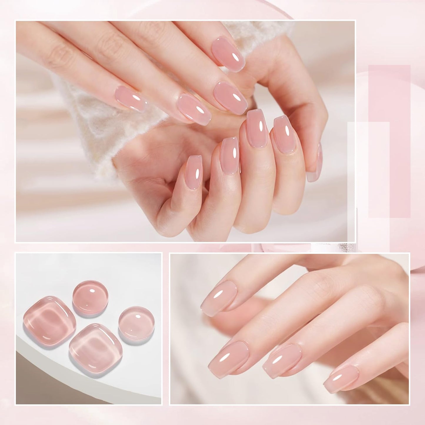 Nail art swatch showing colors in the JODSONE gel set