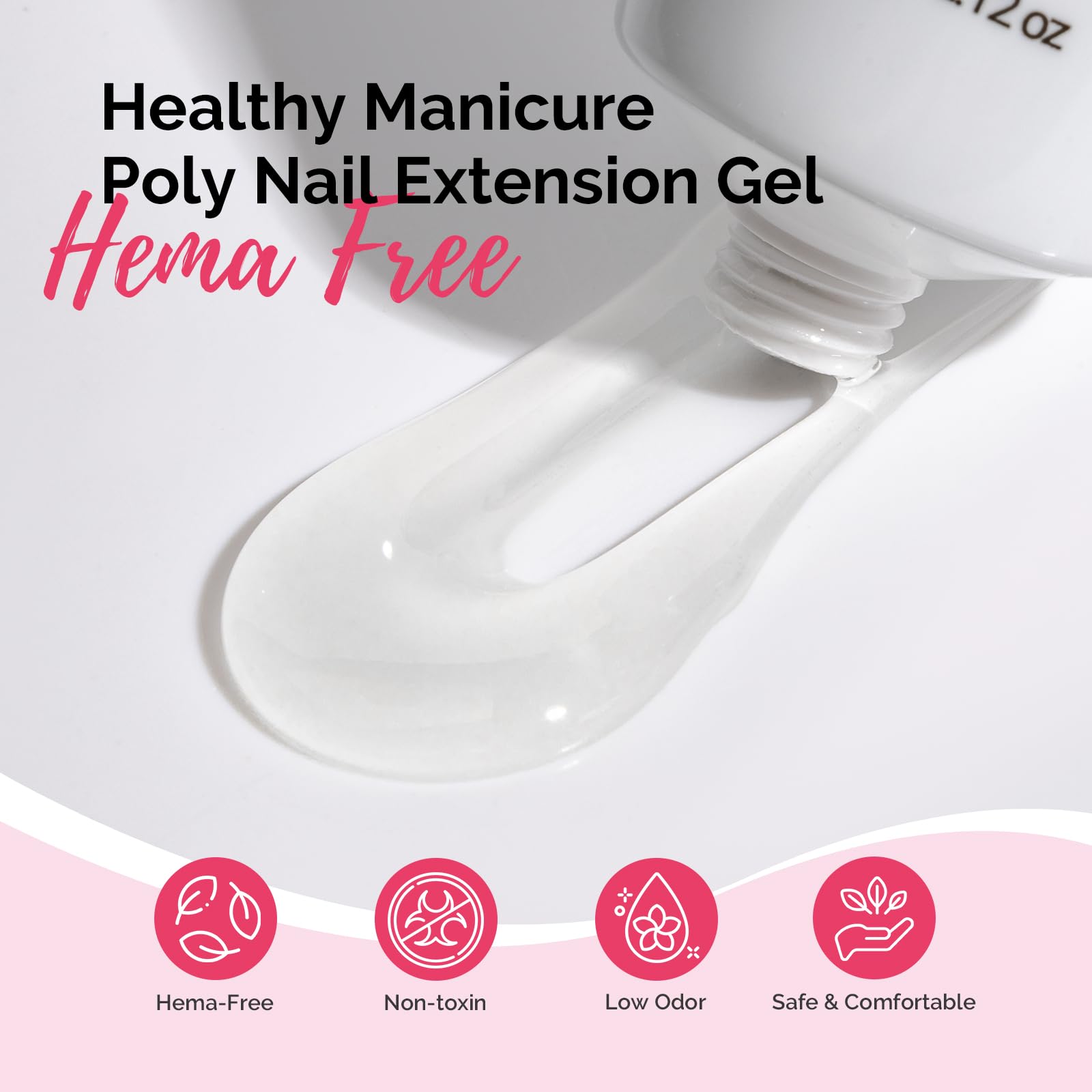 Close up of clear poly gel texture on nail brush