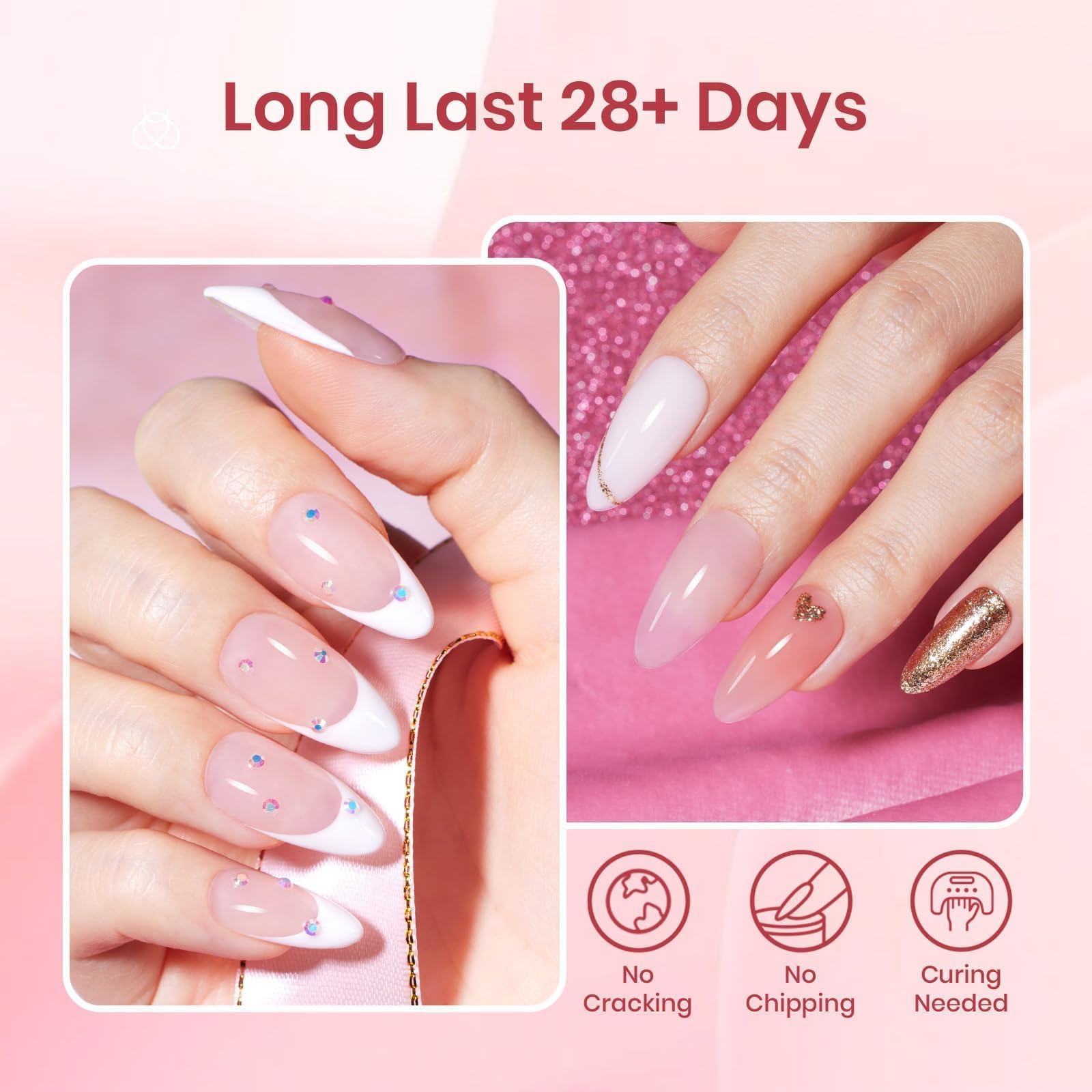 Dual forms for poly gel nail shaping and application