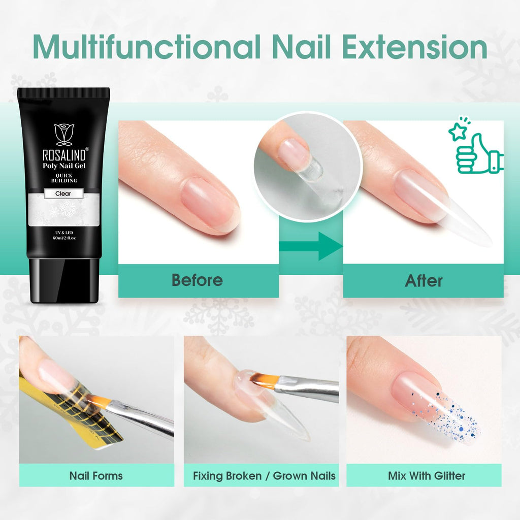 DIY nail extension sculpting using clear poly gel