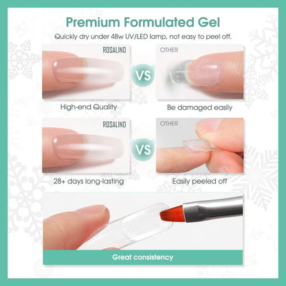 Finished clear poly gel nail extension set