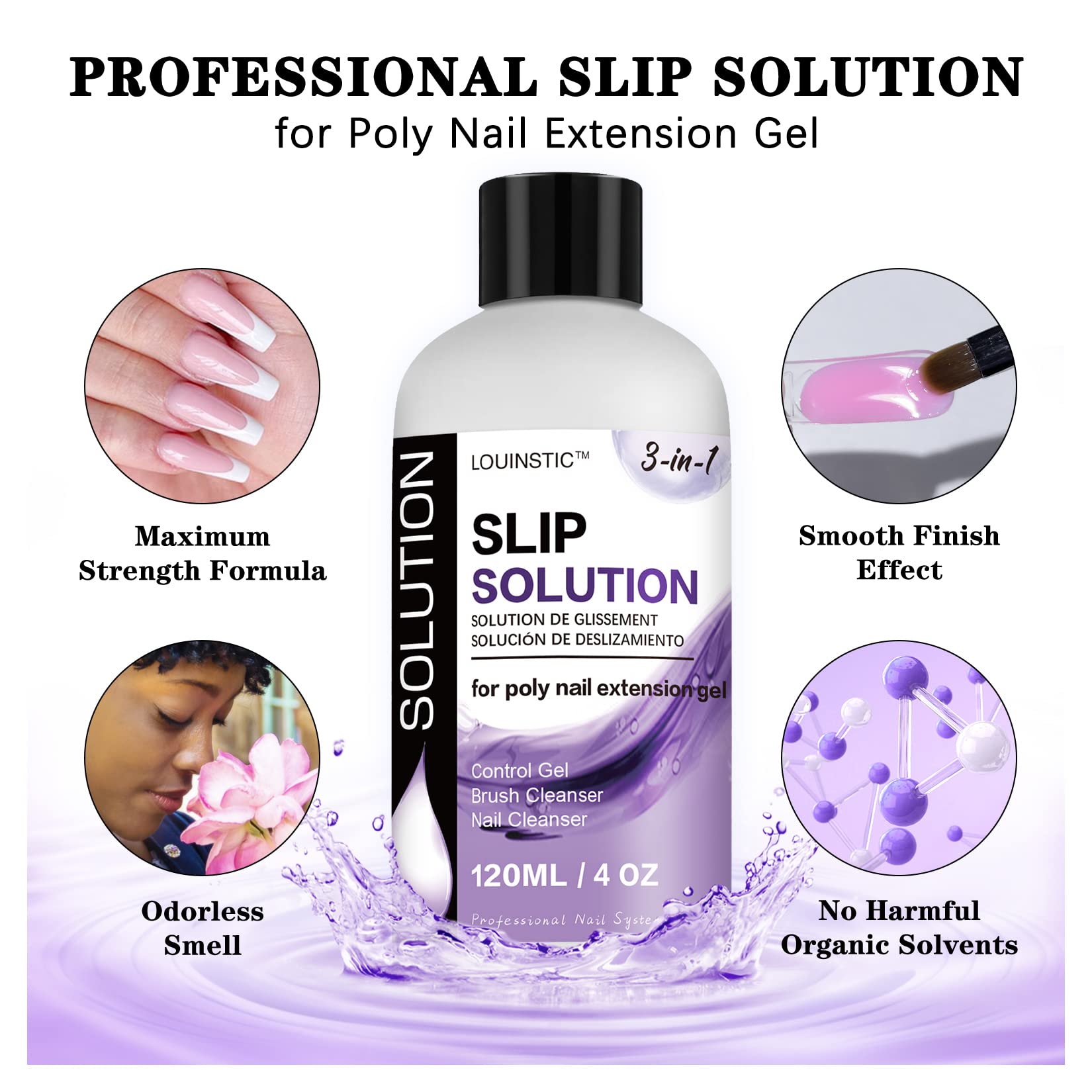 Hand applying poly gel using Louinstic slip solution and brush