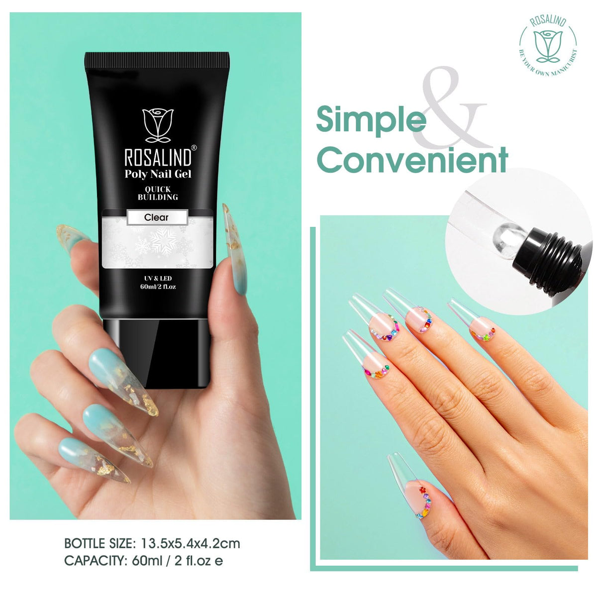 Long lasting crystal clear nail extension result