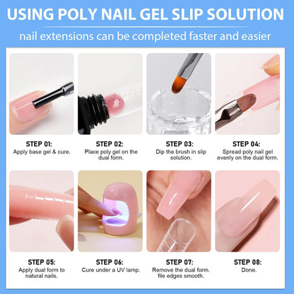 Professional poly gel nail extension application kit