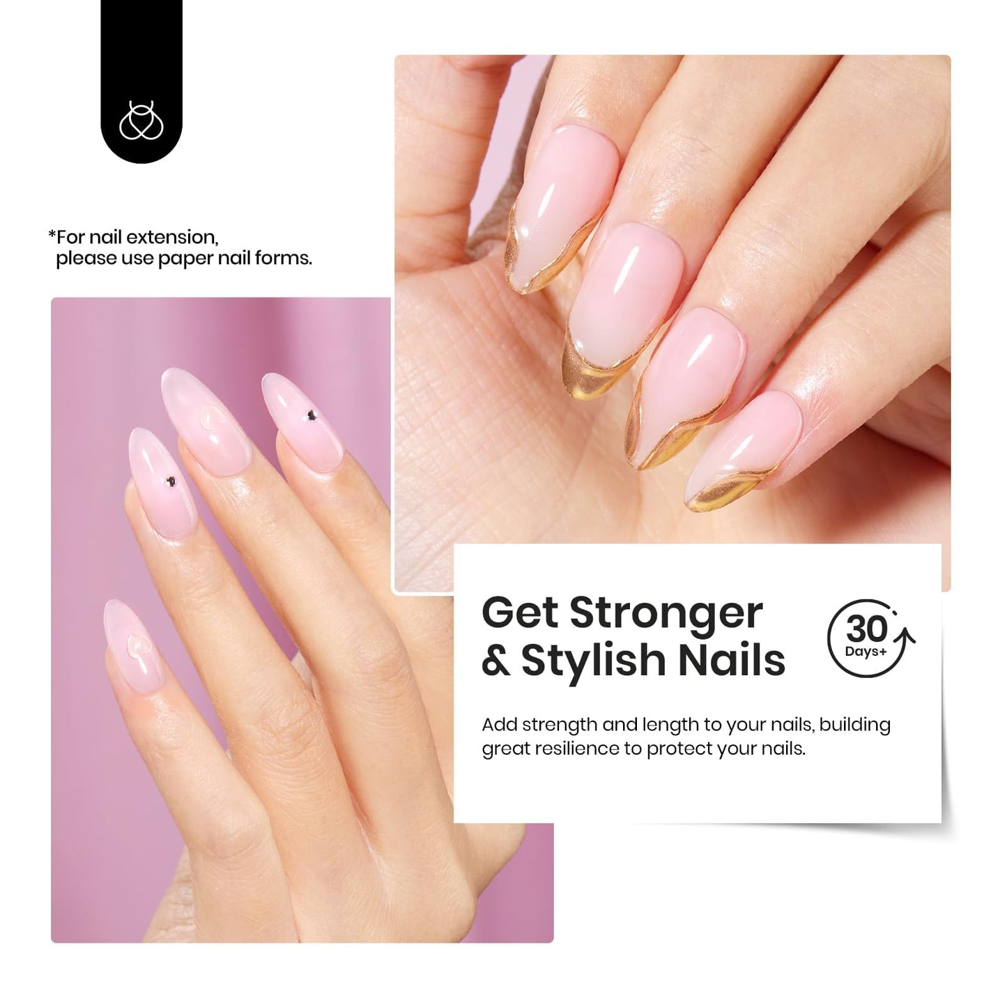 Durable gel nail extension using Beetles builder gel kit