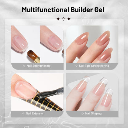 Application of Jodsone builder gel on natural nails