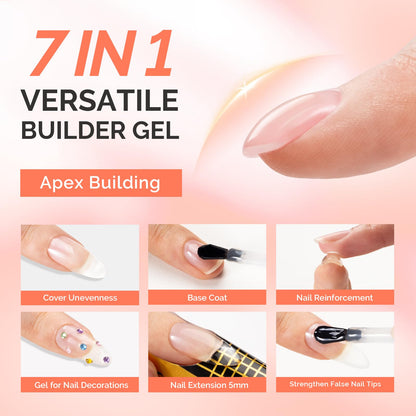 Two bottles of MelodySusie clear builder nail base gel