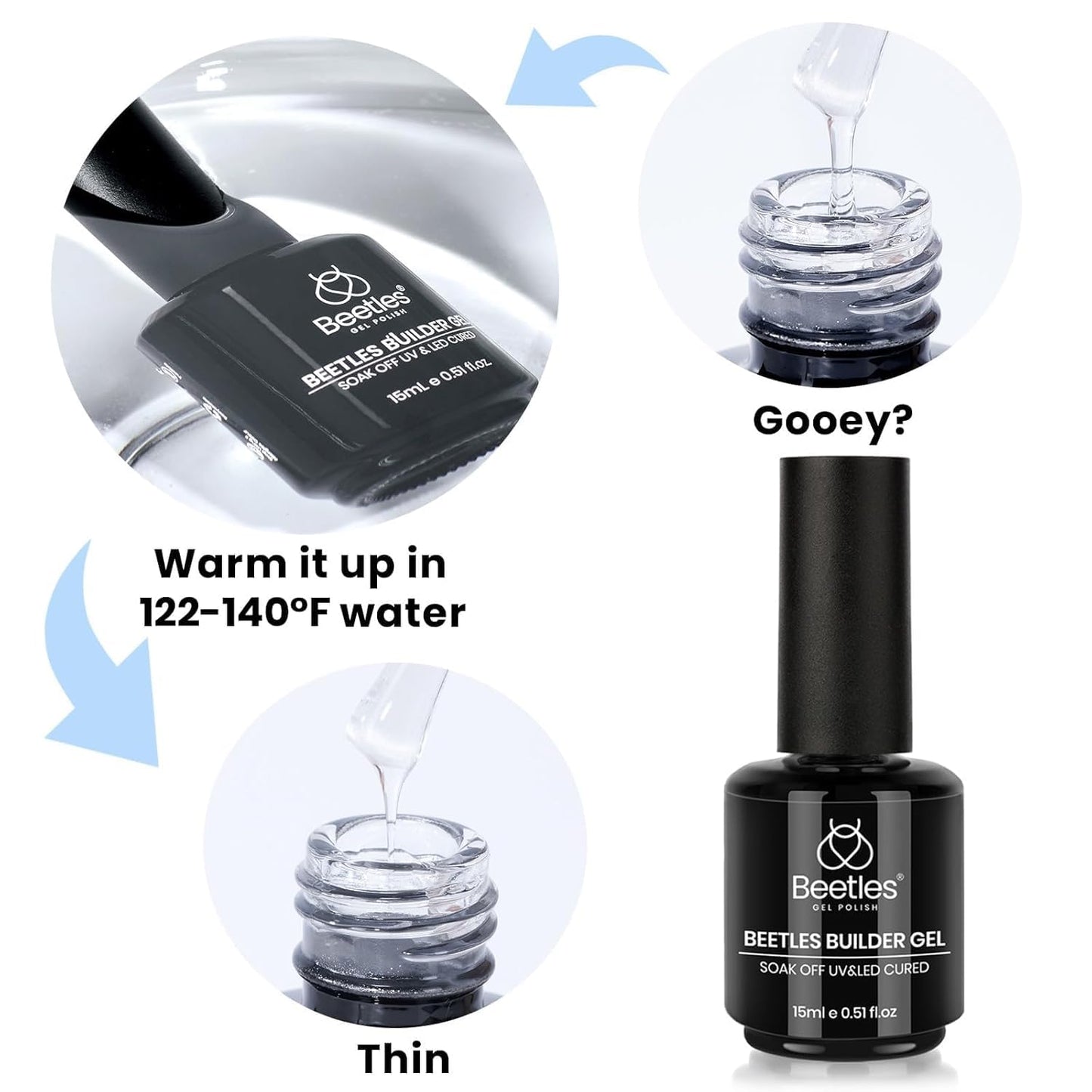 Professional manicure using Beetles builder gel kit