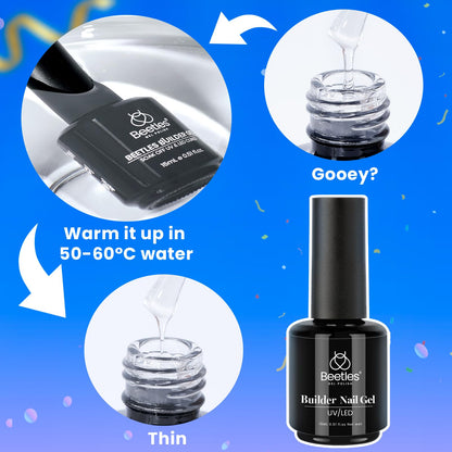 Beetles builder gel set bottles and nail art brush