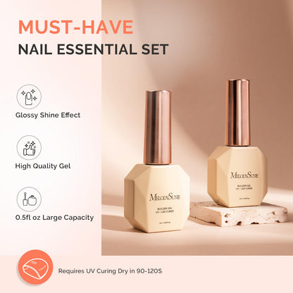 MelodySusie builder gel packaging and bottle size comparison