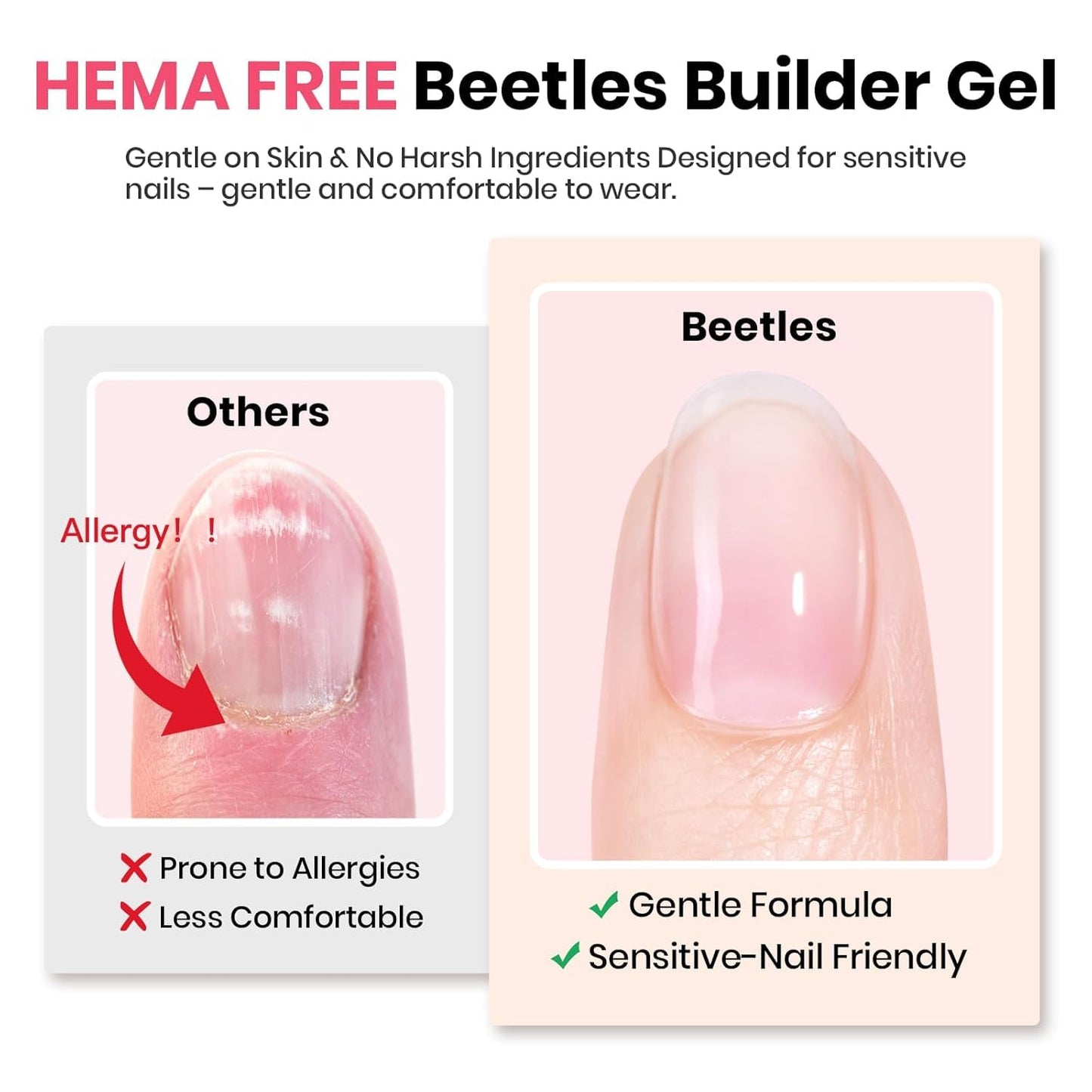 Beetles HEMA-free builder gel bottle and brush applicator