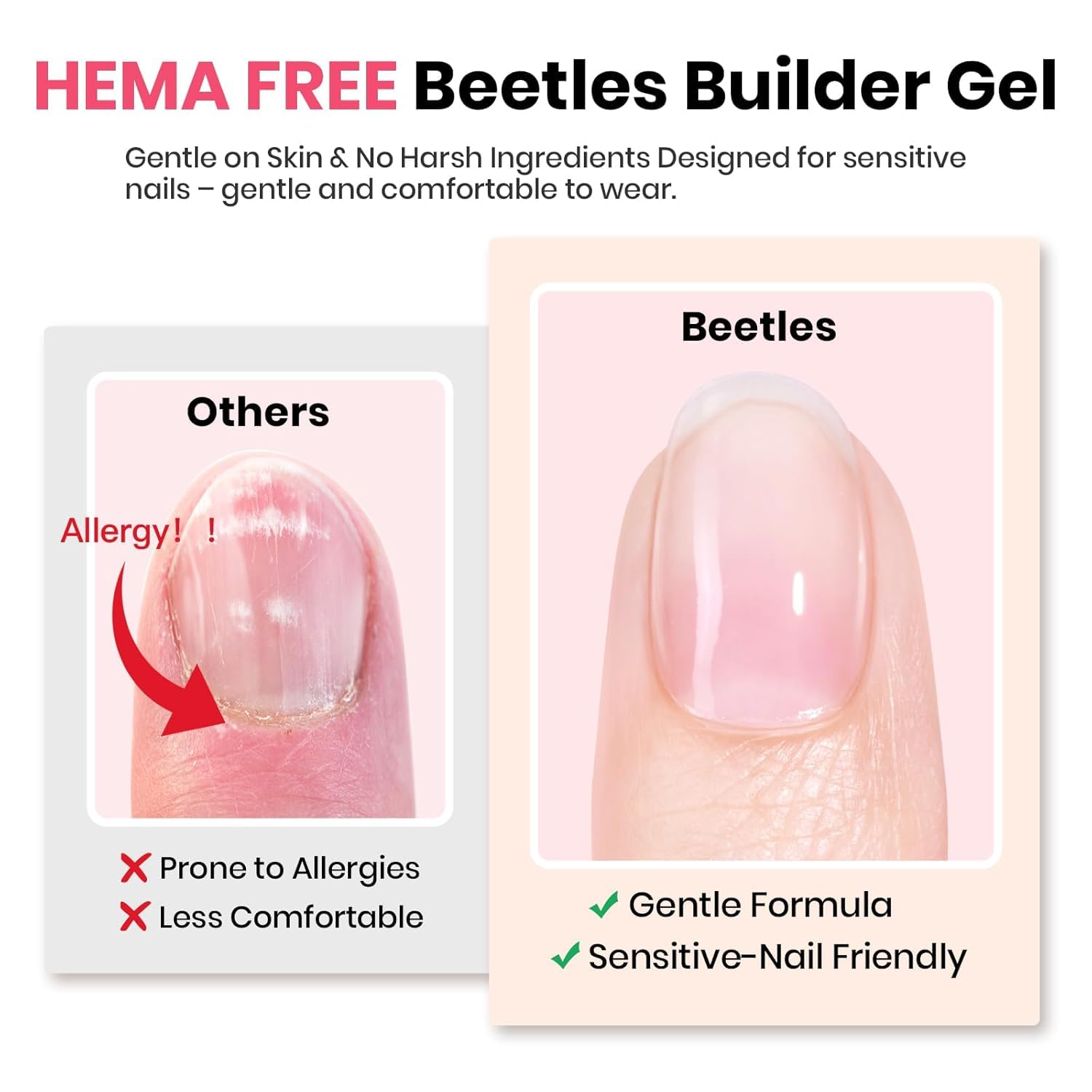Beetles HEMA-free builder gel bottle and brush applicator