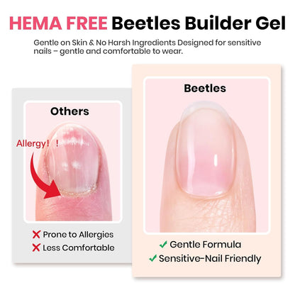 Beetles HEMA-free builder gel bottle and brush applicator