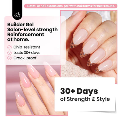 Finished manicure using Beetles sheer breeze builder gel