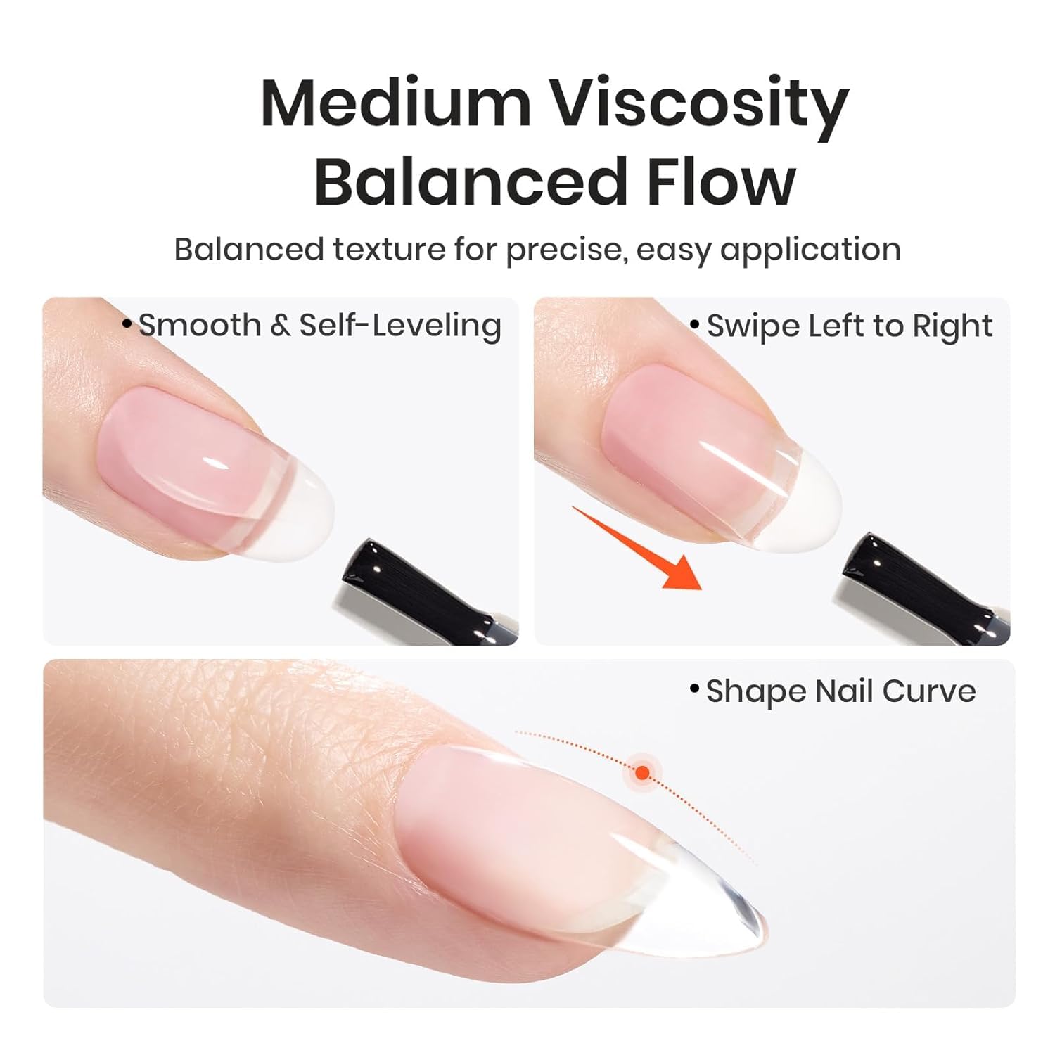 Clear builder gel consistency for nail apex building