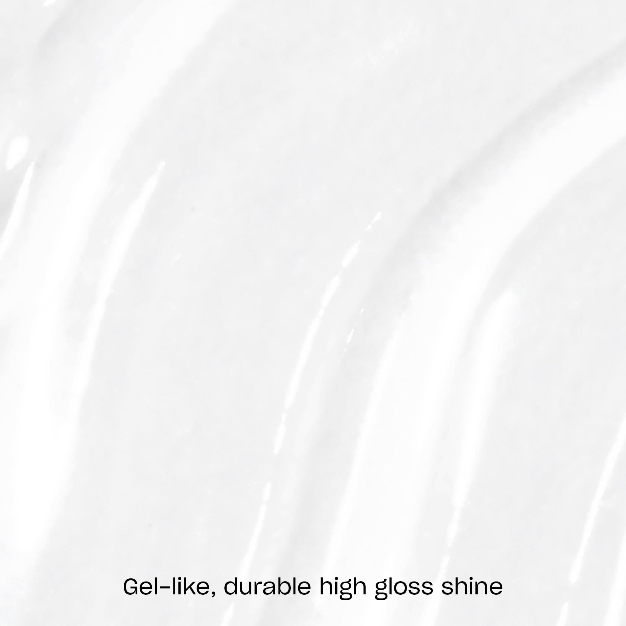 Clear transparent gel like nail polish top coat bottle standing upright