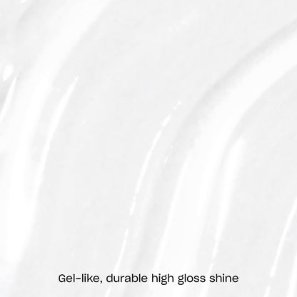 Clear transparent gel like nail polish top coat bottle standing upright