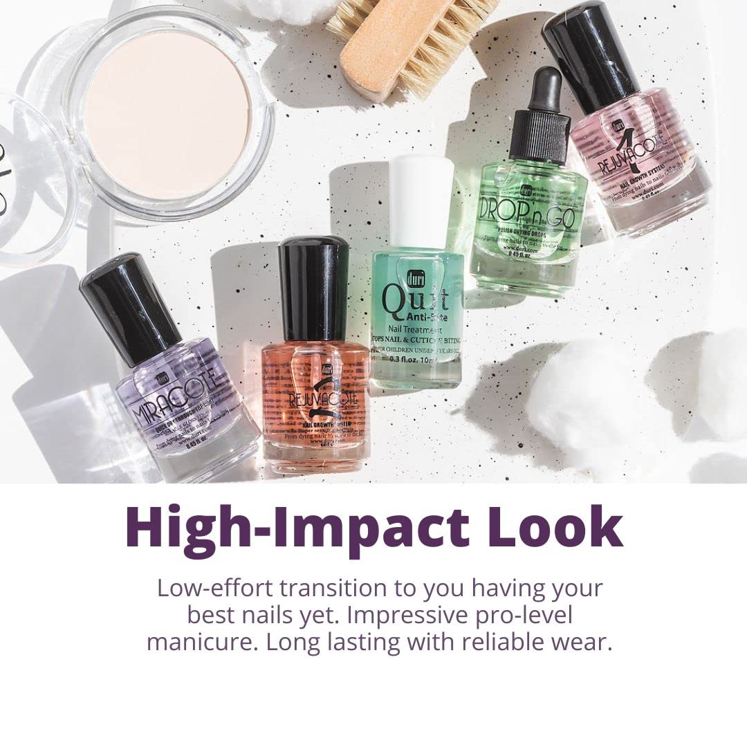 Professional grade vegan Duri Miracote clear top coat pack for extended wear and smudge defense.