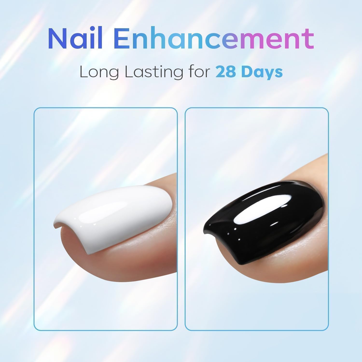 No wipe clear gel nail polish bottle with packaging box side view