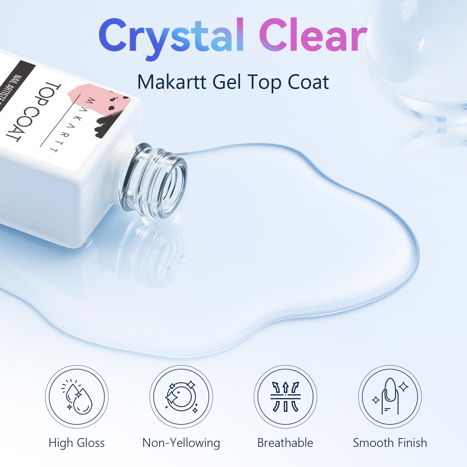 Glossy mirror finish nail art sealed with clear gel topcoat