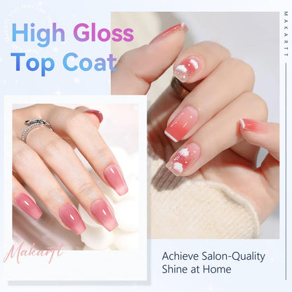 Salon quality soak off gel top coat package display