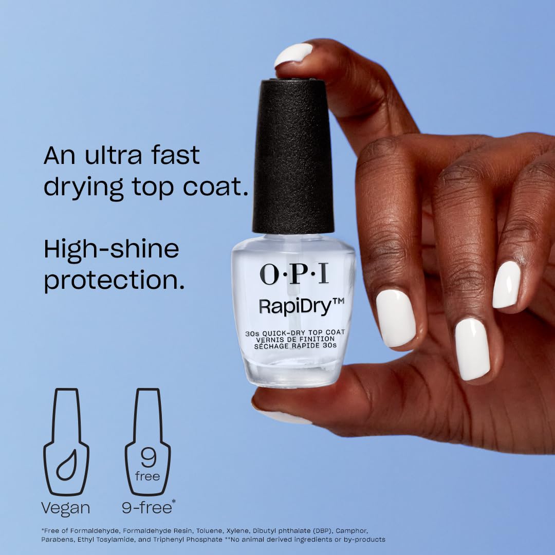 OPI transparent gloss nail lacquer protector bottle close up view