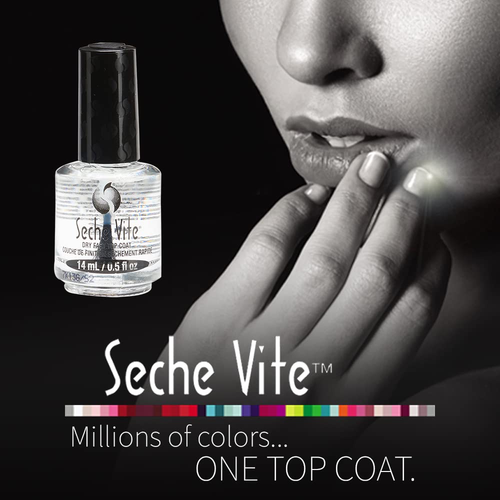 Seche Vite long lasting clear top coat applicator brush close up
