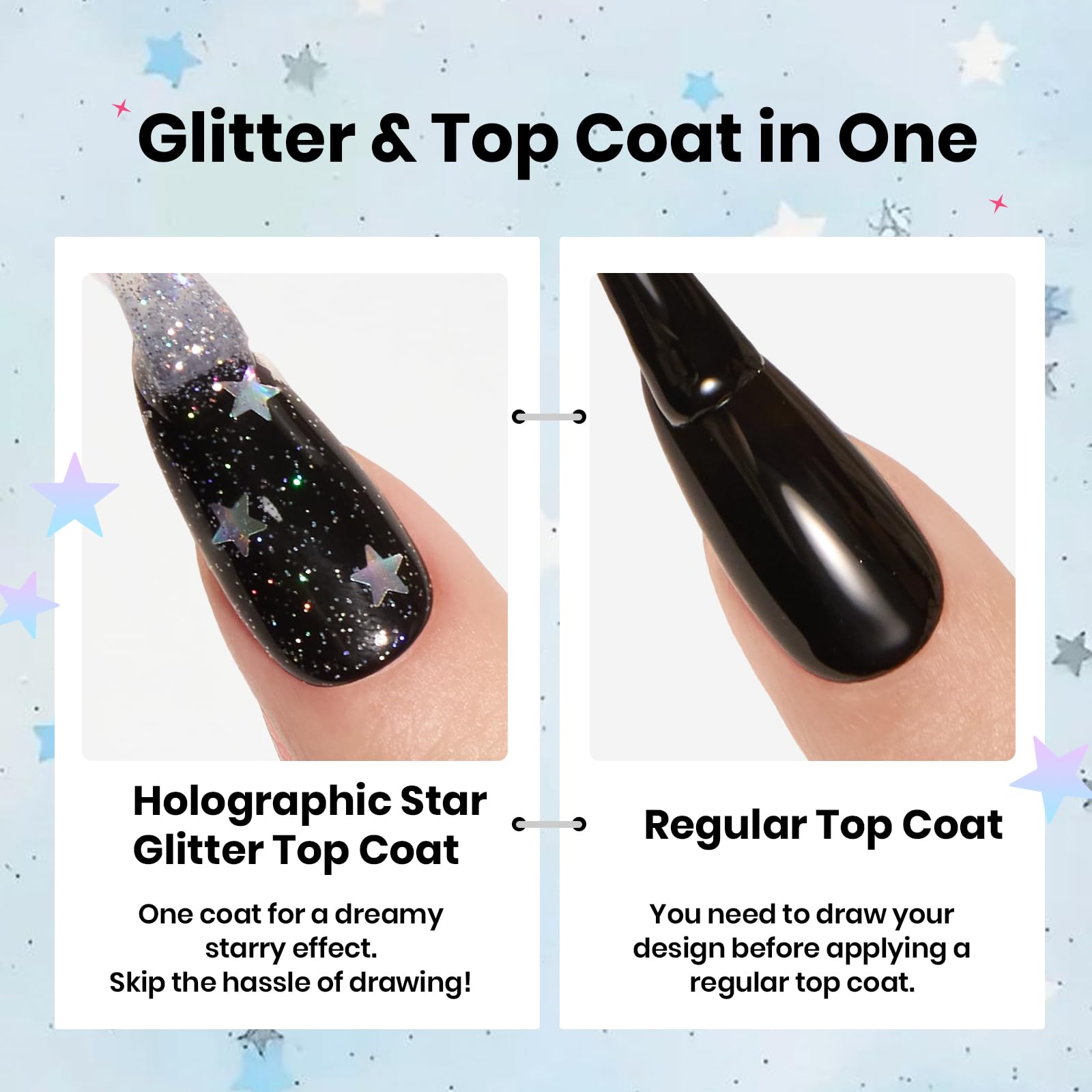Beetles gel polish 15ml bottle showing holographic finish