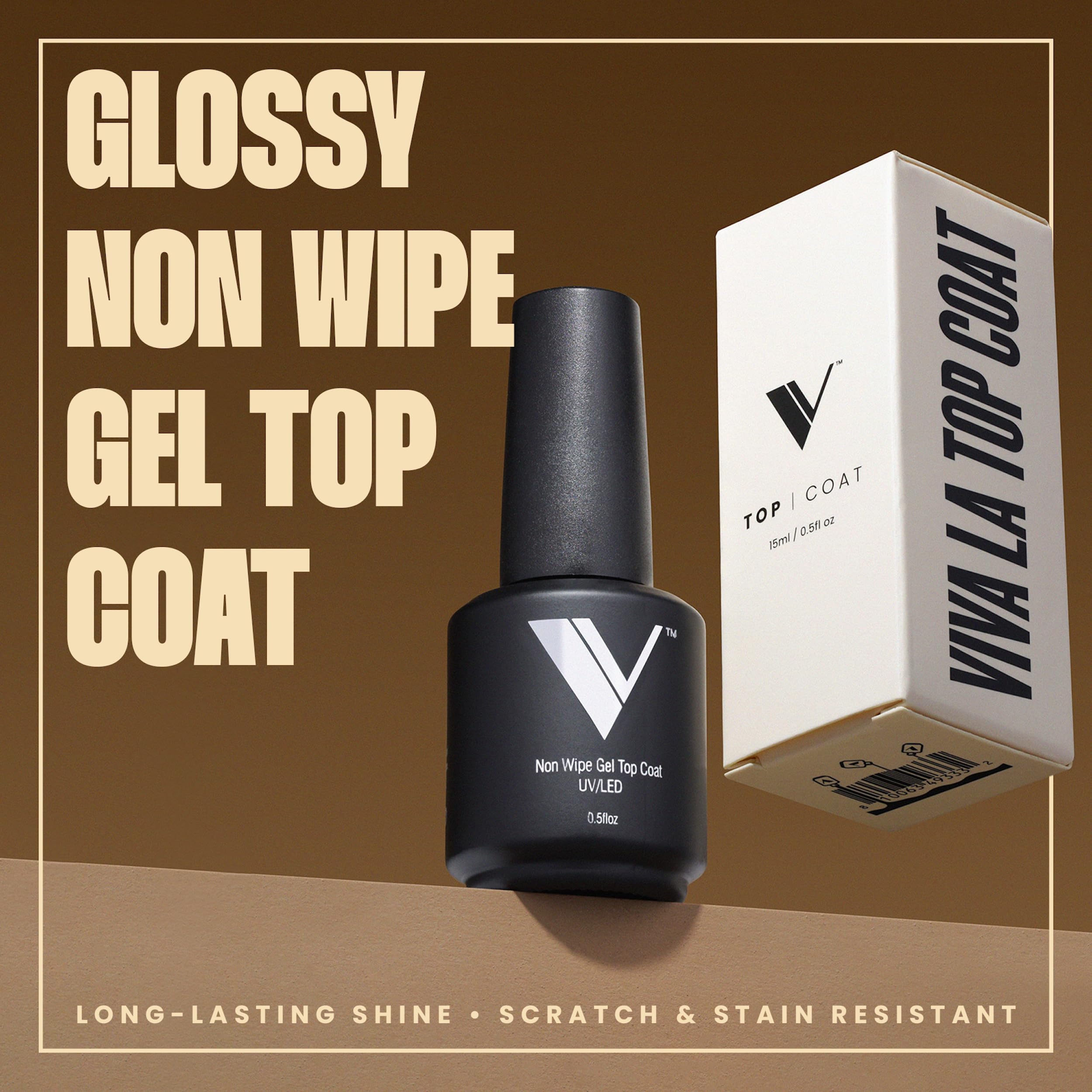 V Beauty Pure professional long lasting UV LED top coat bottle showing product labels and instructions