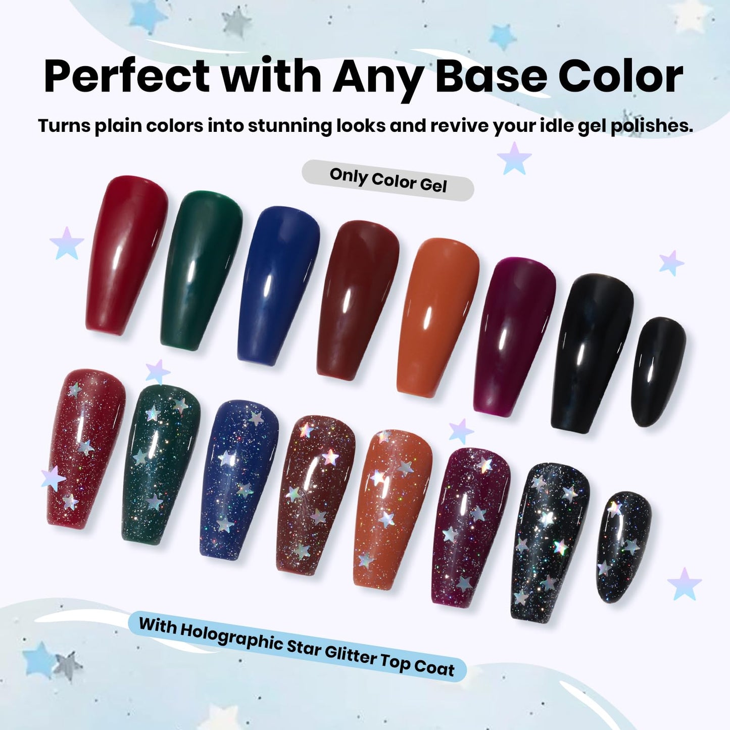 Beetles heart top coat swatched on nail art display tips