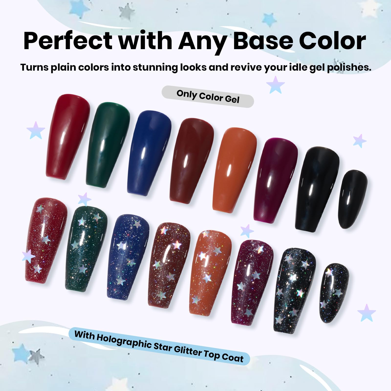 Beetles heart top coat swatched on nail art display tips