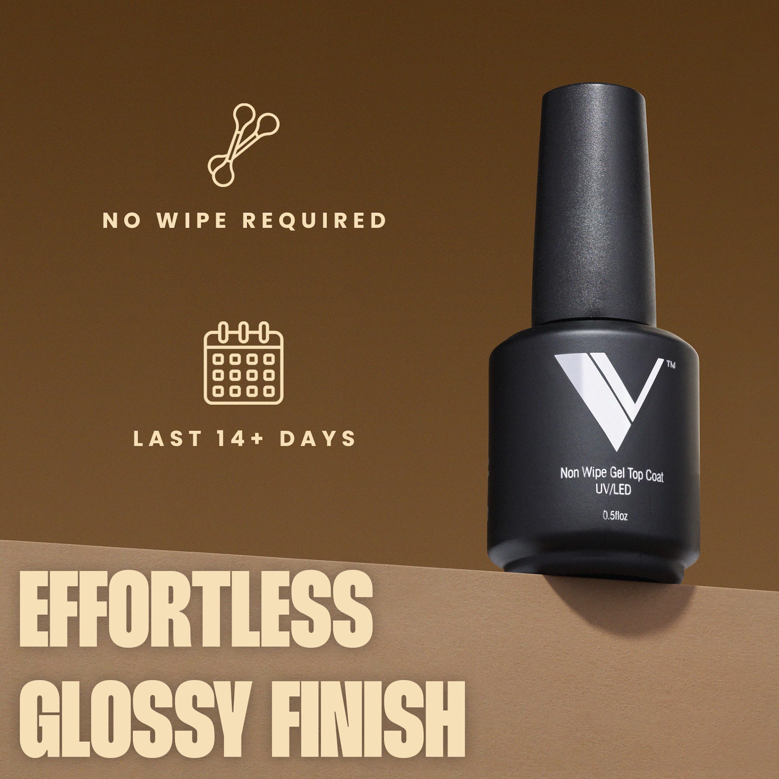 High gloss scratch resistant gel top coat by V Beauty Pure for manicures and pedicures