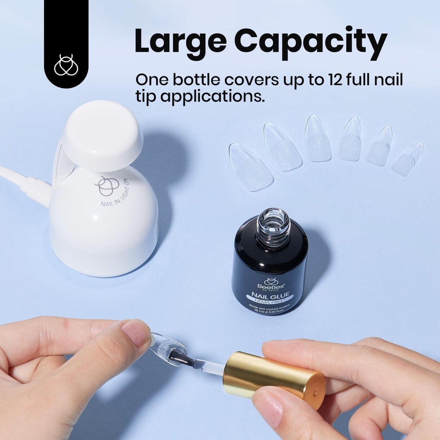 Long-lasting twenty-one day manicure results achieved using Beetles skin friendly nail glue