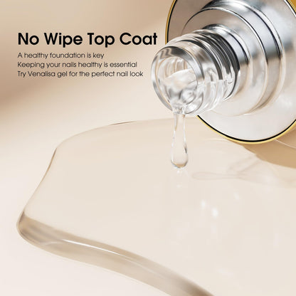 Professional manicure showing high gloss finish with Venalisa top coat