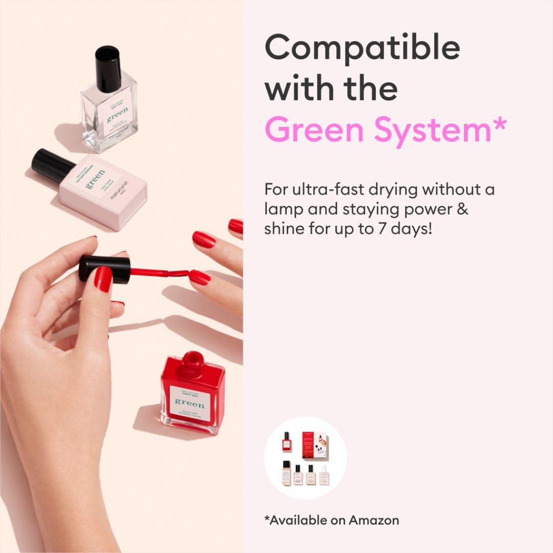 Manucurist clean beauty non toxic sunshine top coat displayed on a minimal background