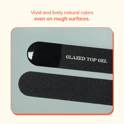 Heyhae Glazed Top Gel packaging box displaying usage instructions.