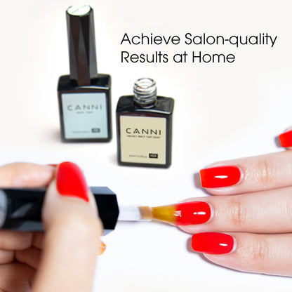 Two pieces of CANNI professional salon gel top coat bottles.