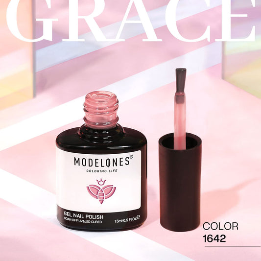 Modelones 15ml jelly pink gel polish bottle and brush
