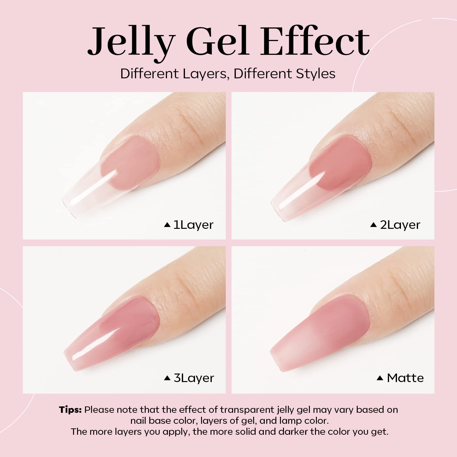 Close up of Modelones jelly pink gel texture