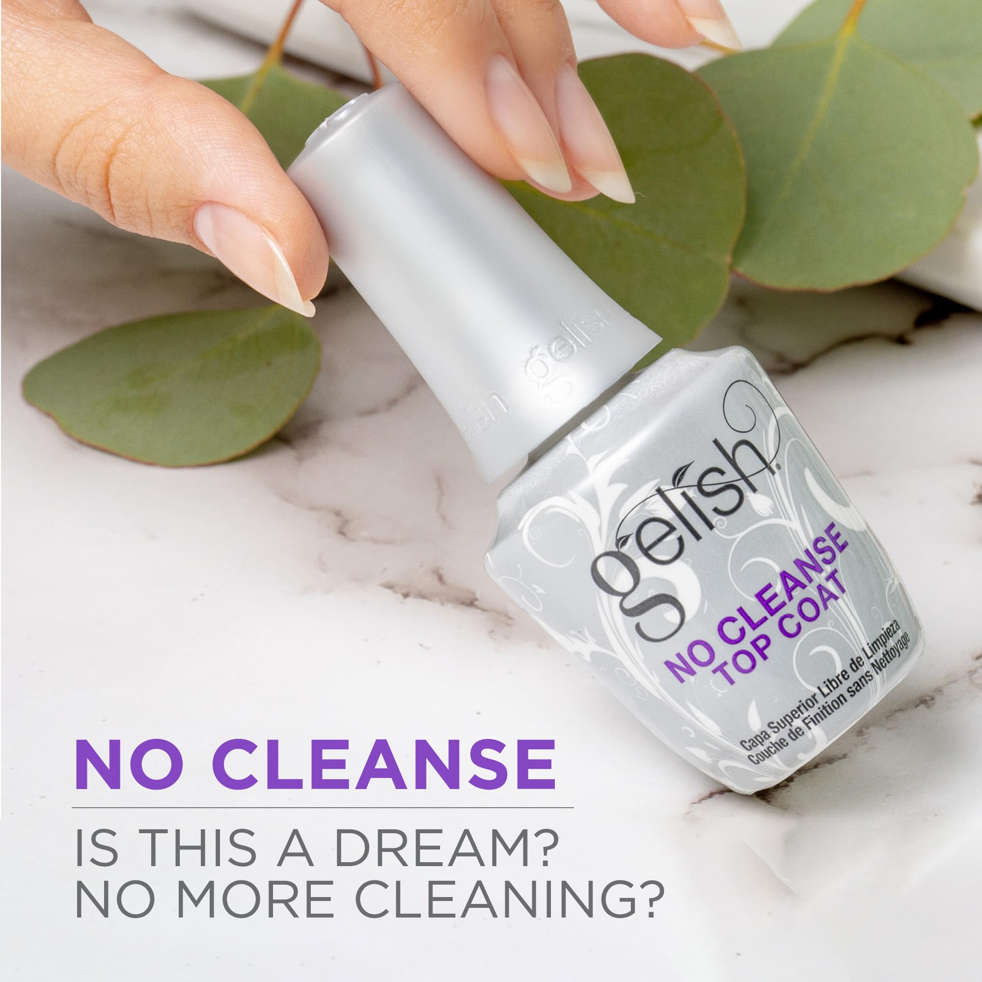 Gelish no wipe gel sealer bottle displaying the authentic USA imported packaging.