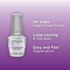 Gelish No Cleanse Top Coat brush applicator and bottle detail