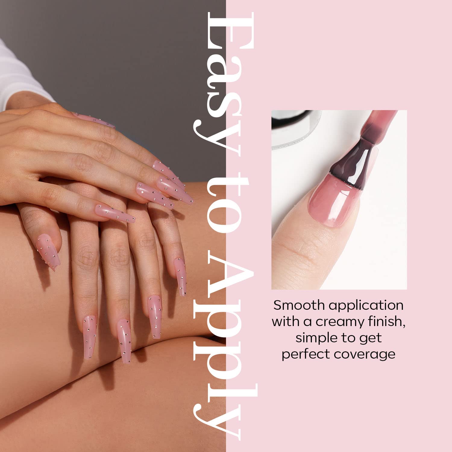 Modelones pink gel polish bottle with UV lamp in background