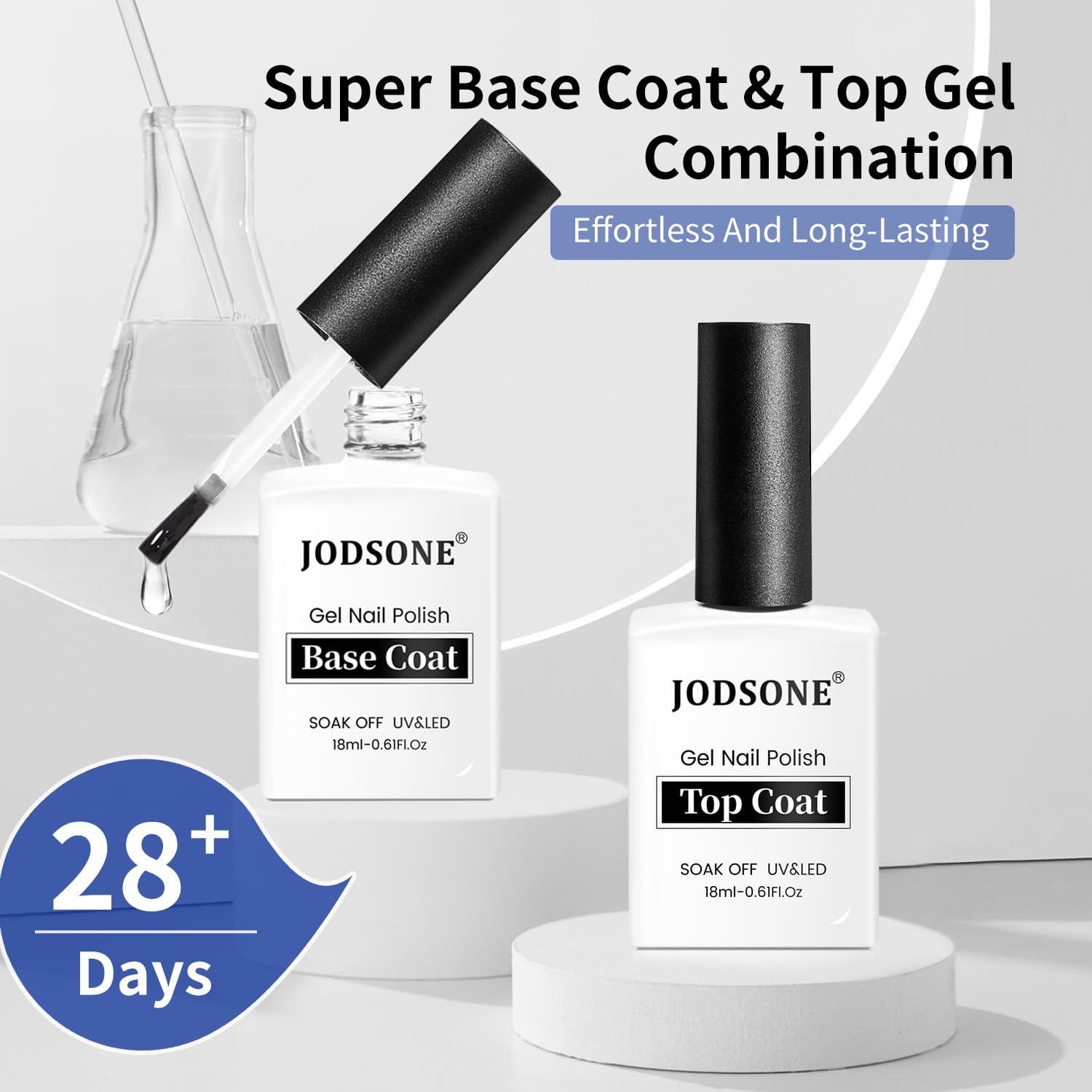 Professional salon grade JODSONE base coat gel bottle for long wearing manicures