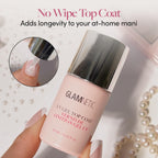 Glamnetic UV gel clear top coat next to LED curing lamp