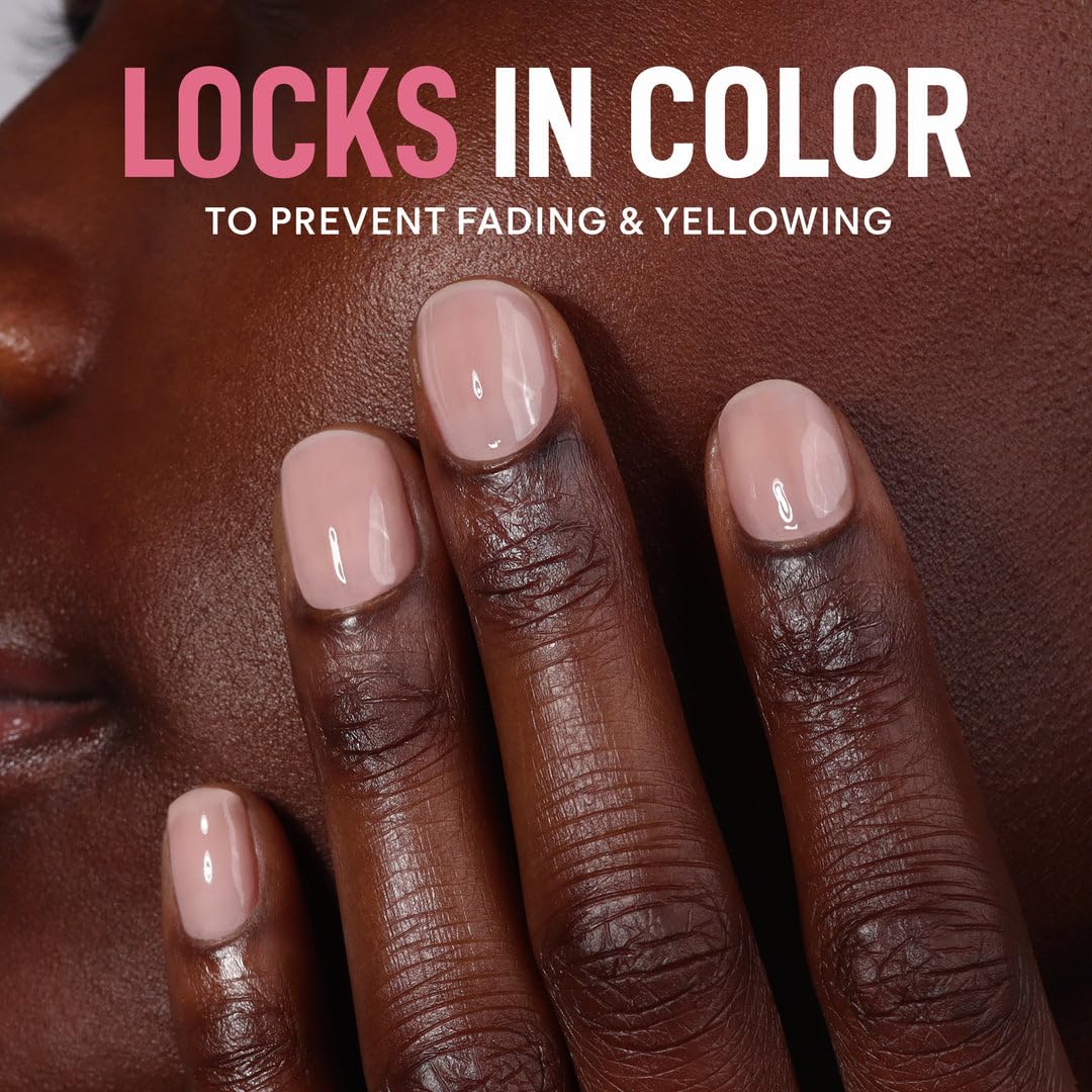 Quick dry top coat nail polish application with fan brush