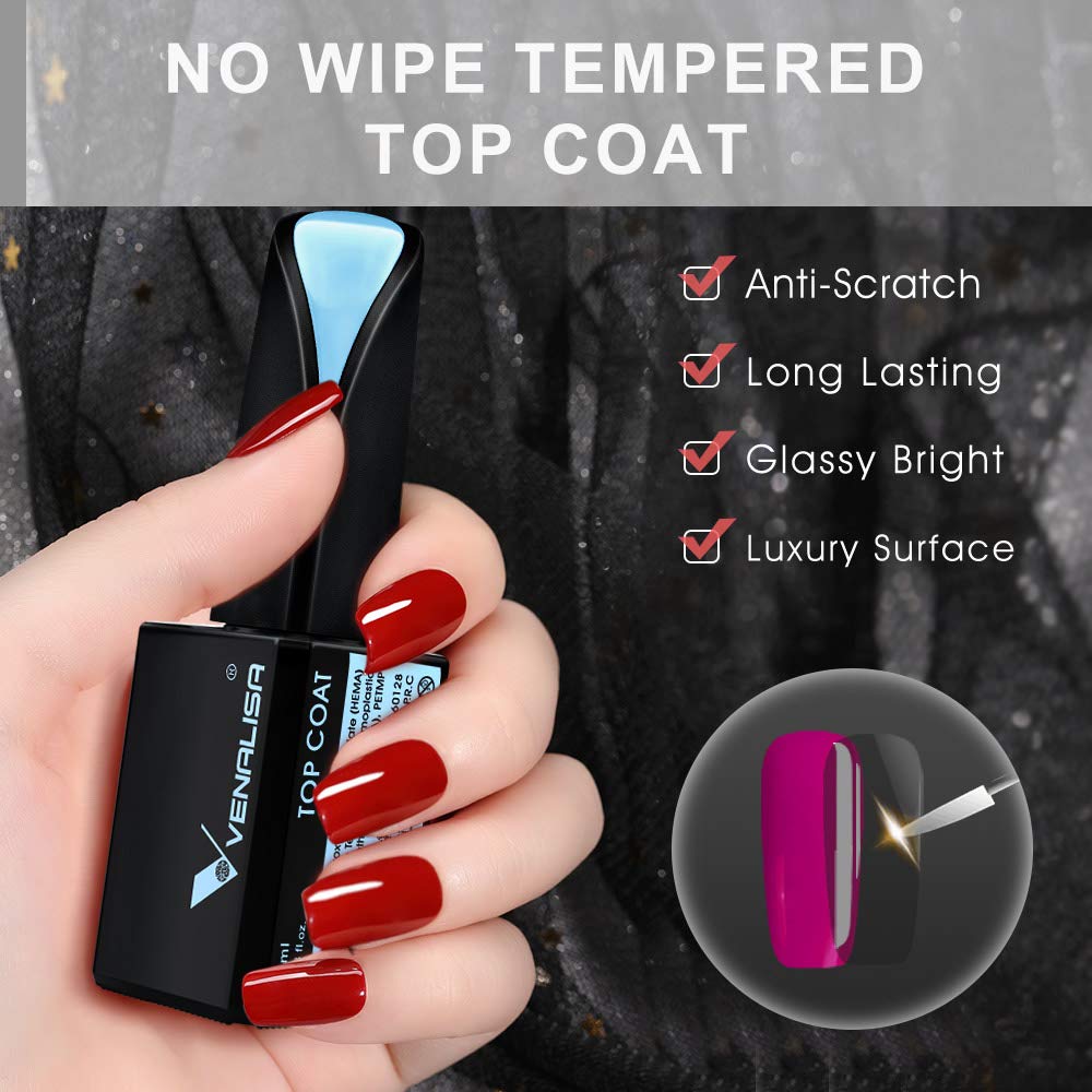 Clear gel nail polish top coat liquid dripping from application brush back into the bottle