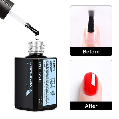 Freshly cured high gloss gel manicure under a professional UV LED nail lamp