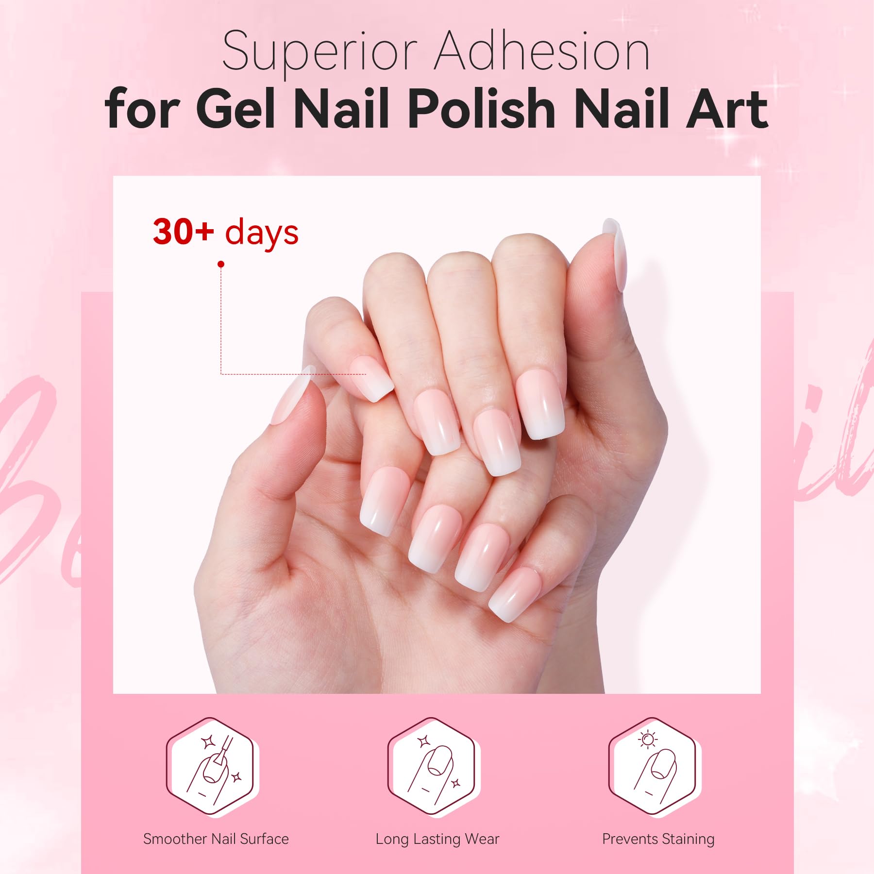 Clear texture of Makartt soak off base coat gel